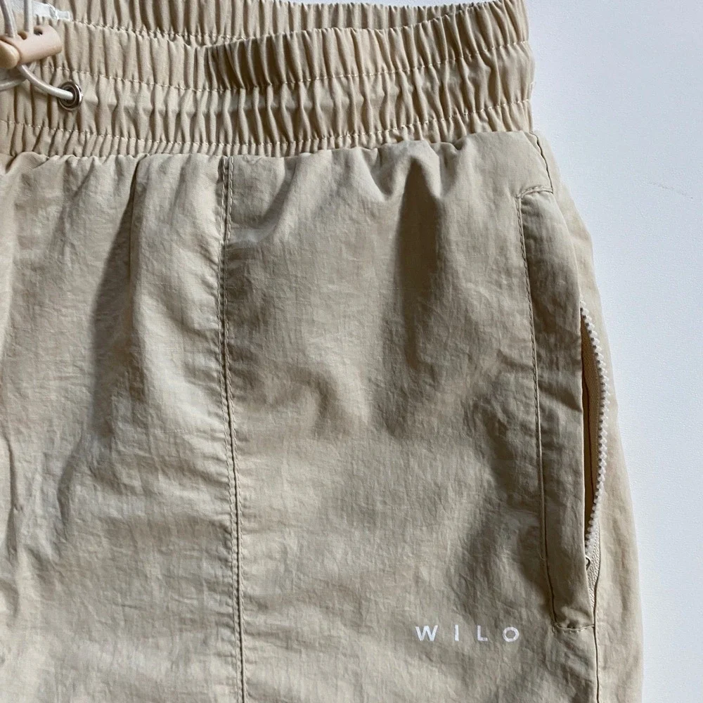 WILO THE LABEL Parachute Pant Clay Beige Nylon Mesh Lined Joggers WL-323-04-M